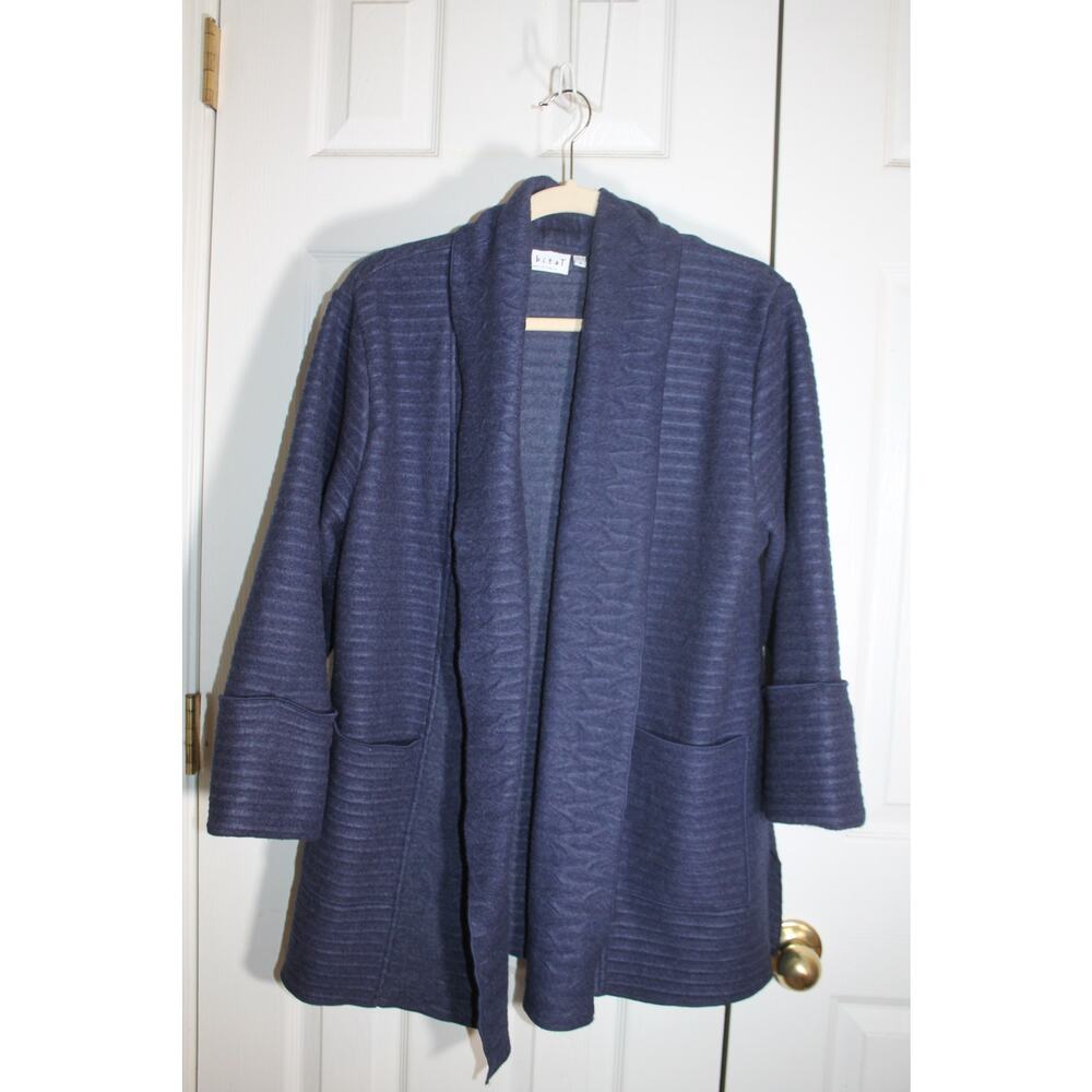 Habitat Navy Blue Open-Front Ribbed Cardigan